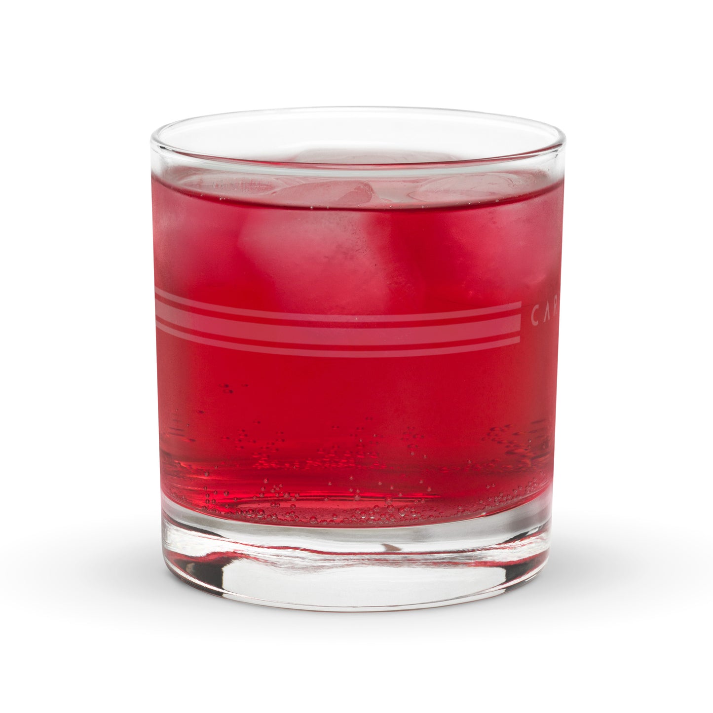 Whiskey Rocks Glass | Cartovche Logo with Striped Band