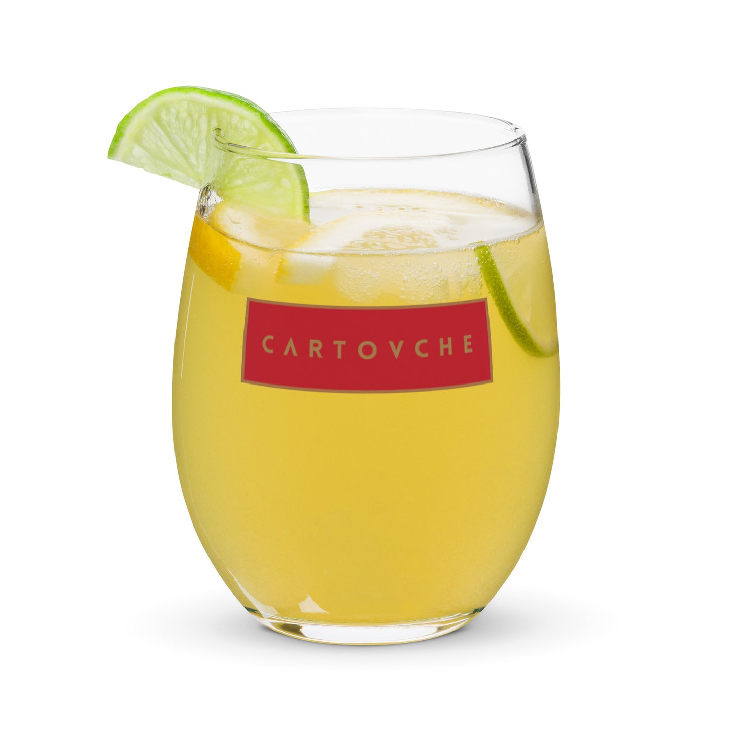 Cartovche 15oz Stemless Wine Glass - Red Label