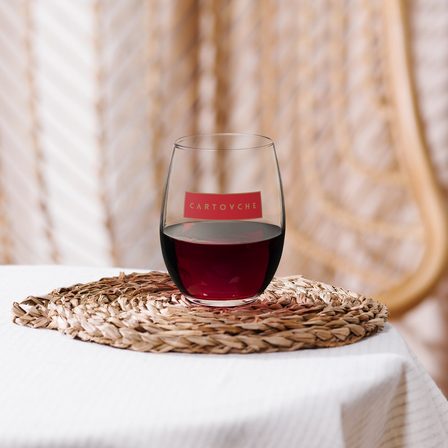Cartovche 15oz Stemless Wine Glass - Red Label