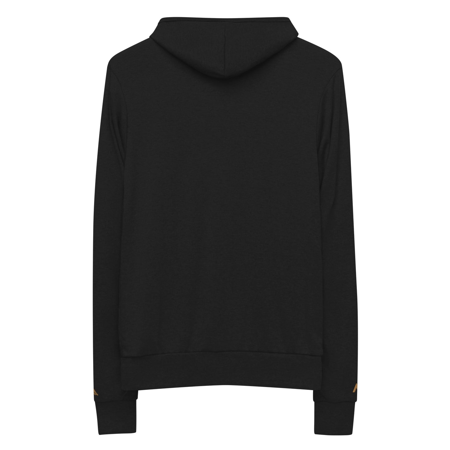 Women's Embroidered Zip Up Lightweight Hoodie (Solid Triblend Black)