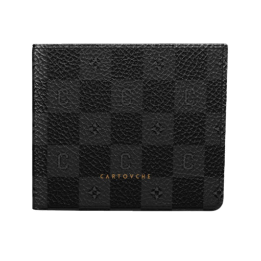 Men's Nappa Leather Wallet (Black & Grey Monogram)