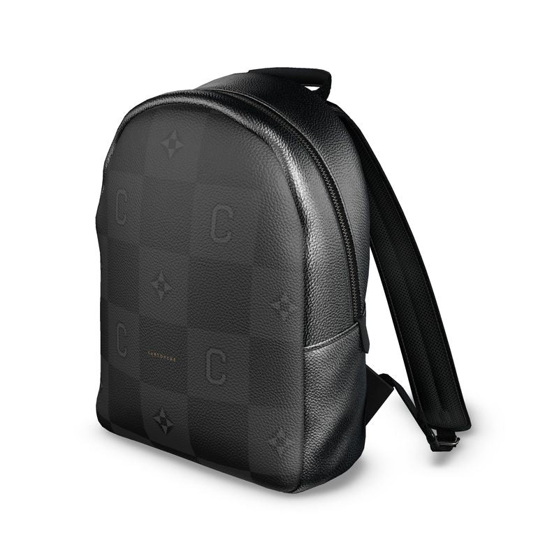 Nappa Leather Backpack - Black & Grey Monogram