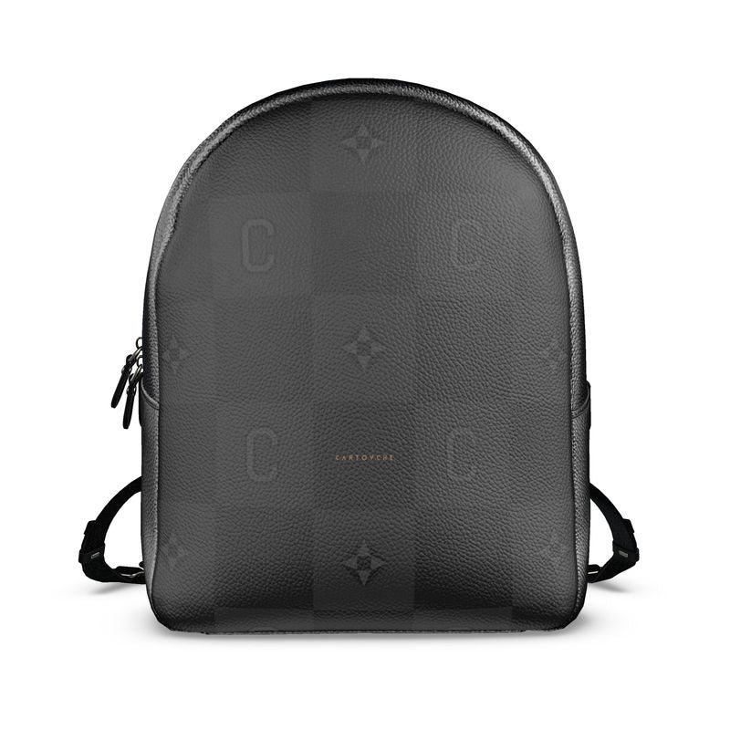 Nappa Leather Backpack - Black & Grey Monogram