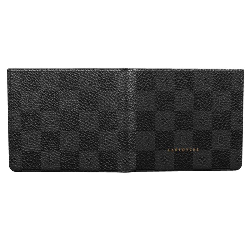 Men's Nappa Leather Wallet (Black & Grey Monogram)