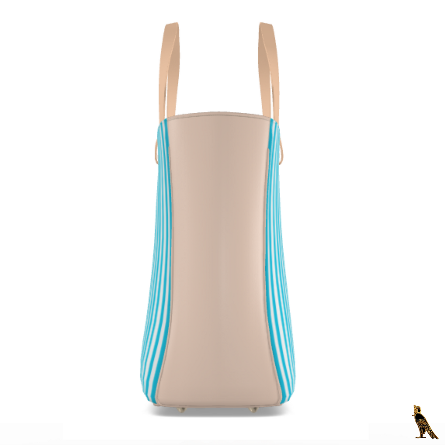 Nappa Leather Tote Handbag | Blue & White Stripe