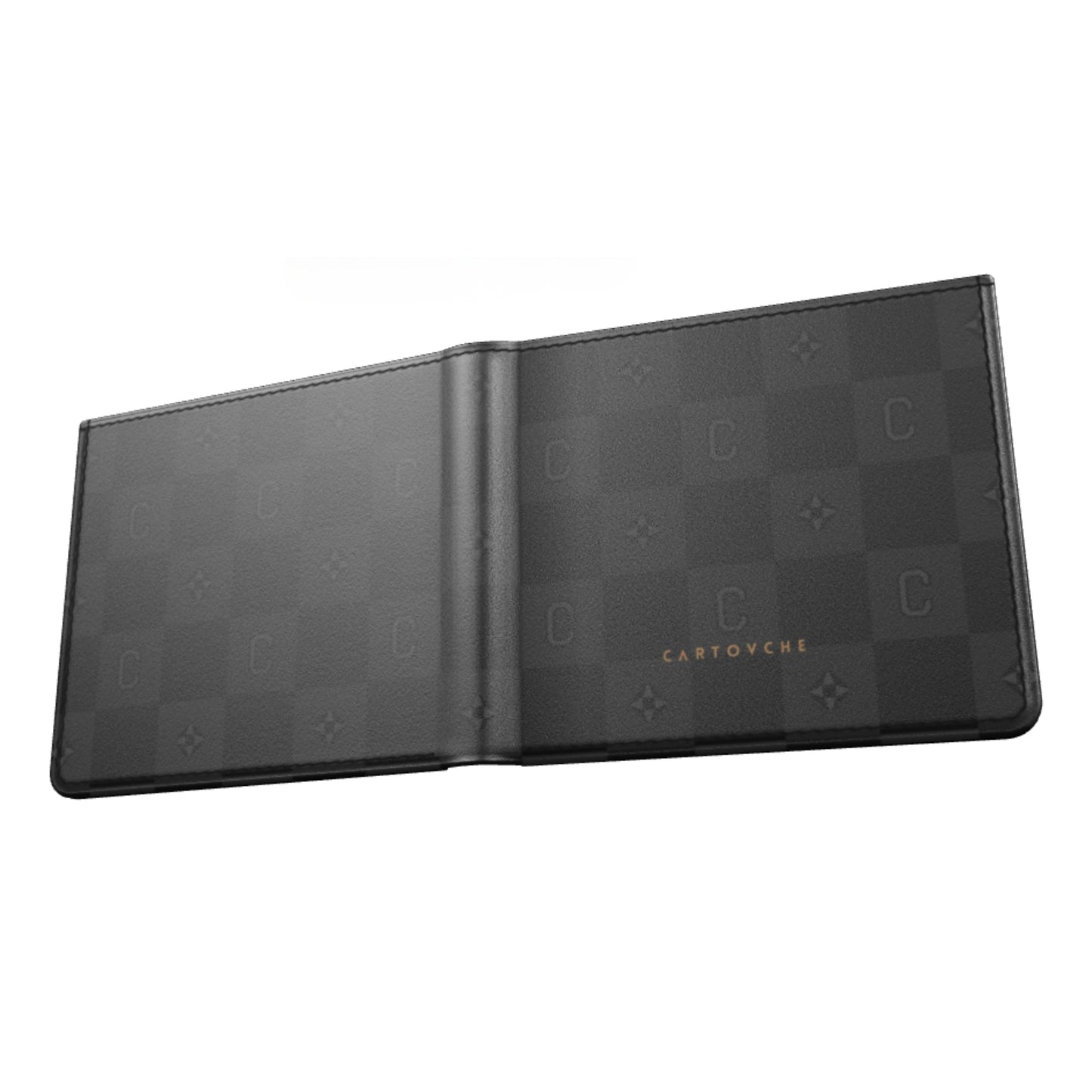 Men's Nappa Leather Wallet (Black & Grey Monogram)