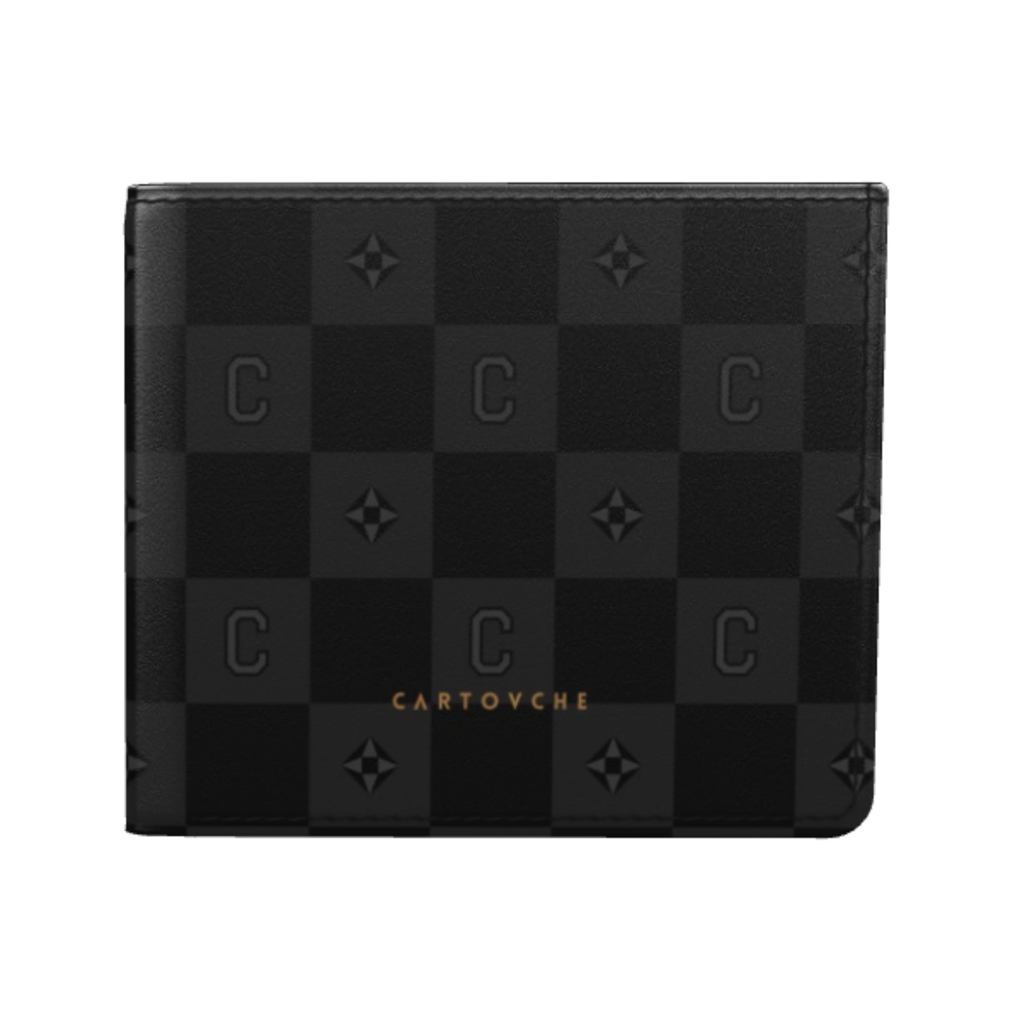 Men's Nappa Leather Wallet (Black & Grey Monogram)