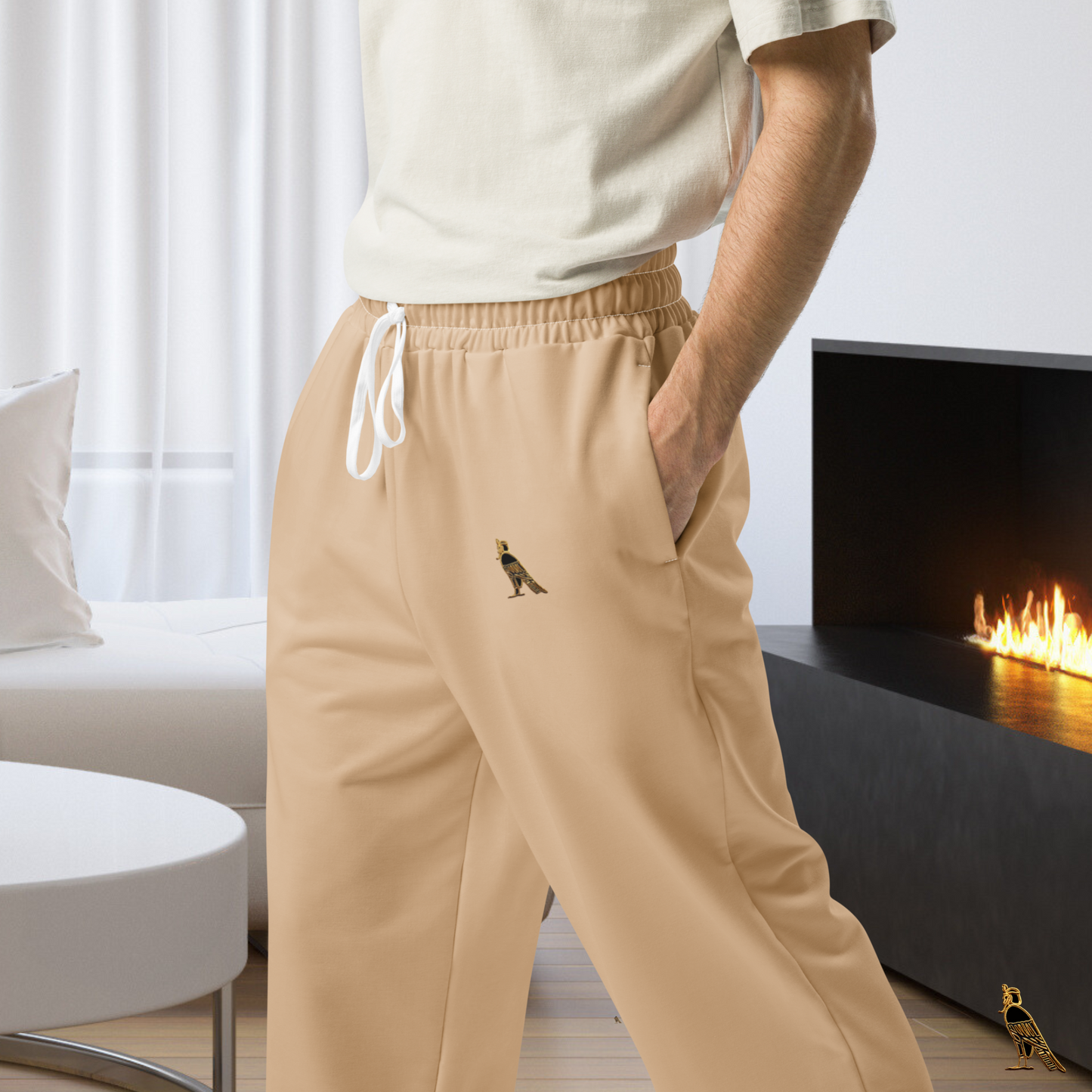 Men's Wide-Leg Joggers | Sheepskin Beige