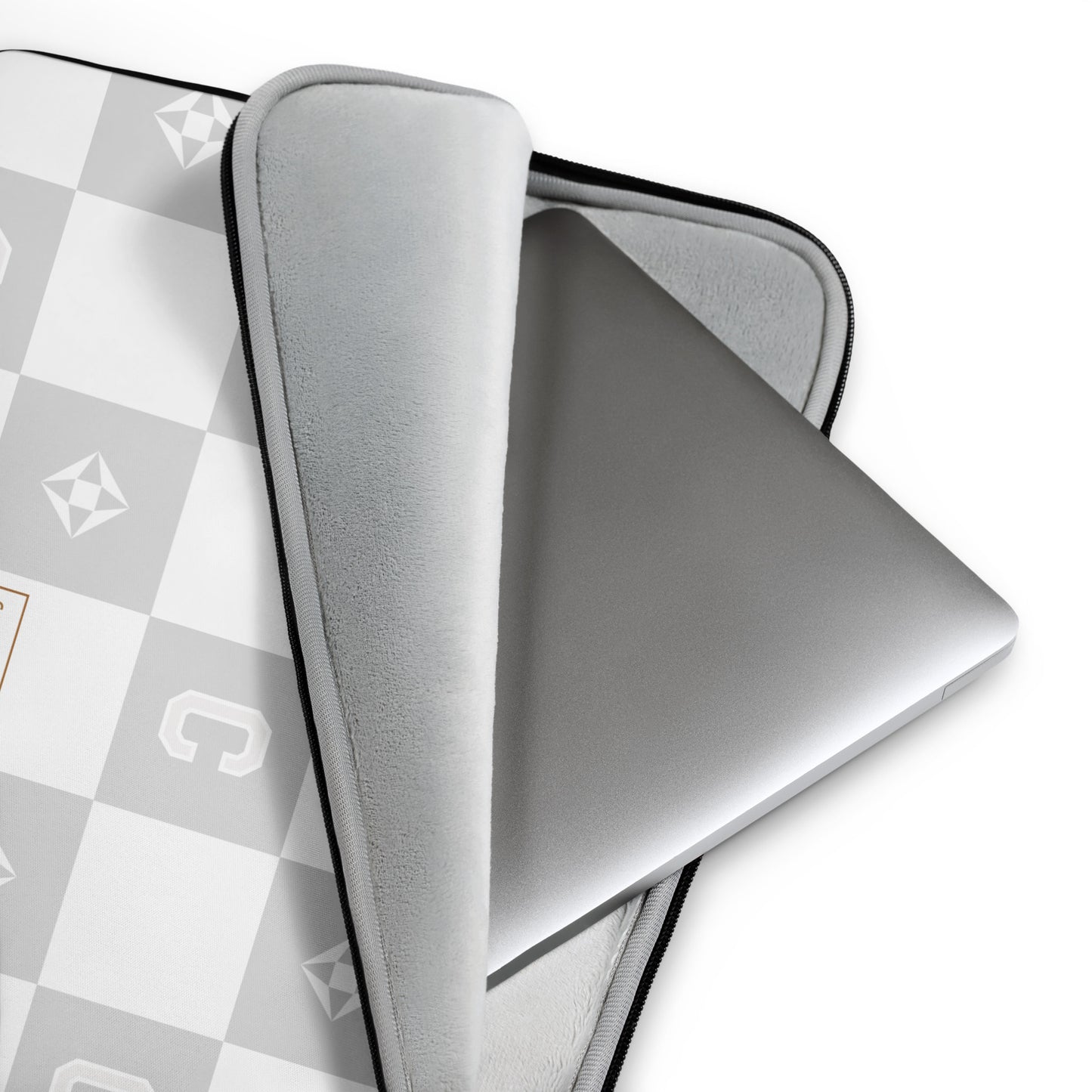 Neoprene Laptop Sleeve | White & Grey Monogram