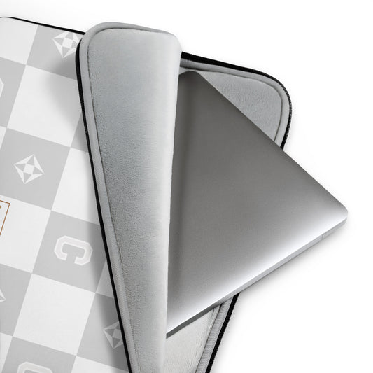 Neoprene Laptop Sleeve | White & Grey Monogram