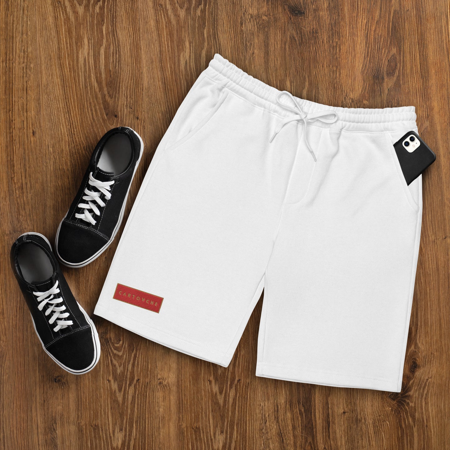 Men's Embroidered Cotton Fleece Shorts (Red Label)